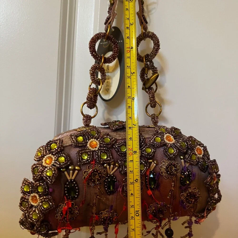 Mary Frances Purple Beaded Clutch - Picture 8 of 9